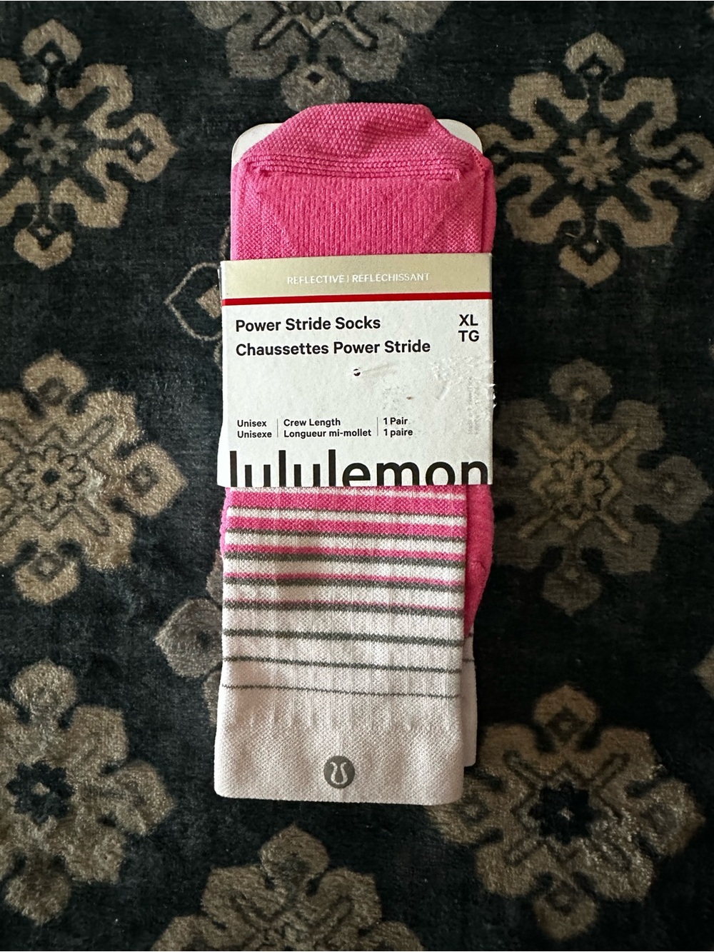 lululemon athletica Power Stride Crew Socks - Pink & Gray